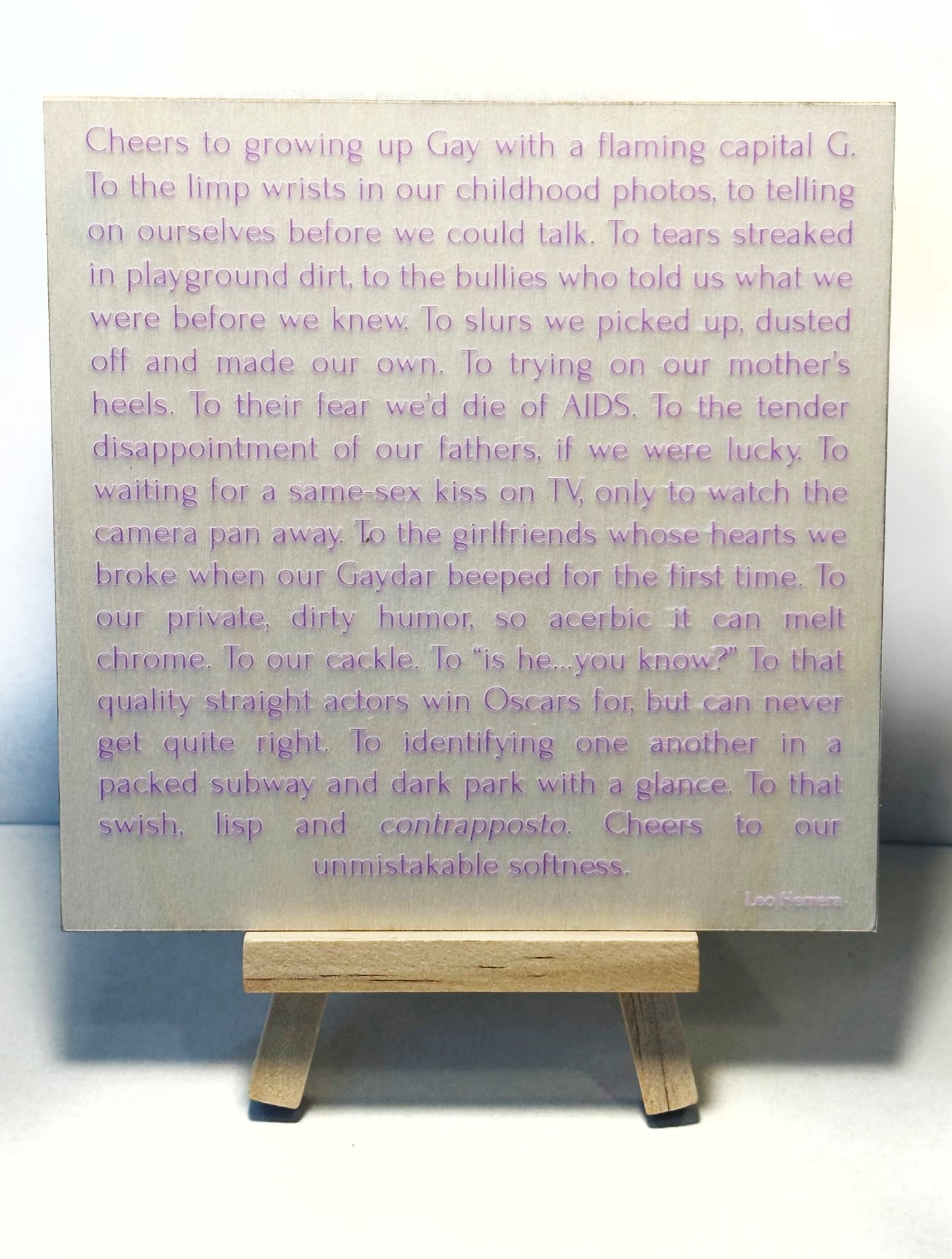“Cheers to Gay” Wood Panel & Easel