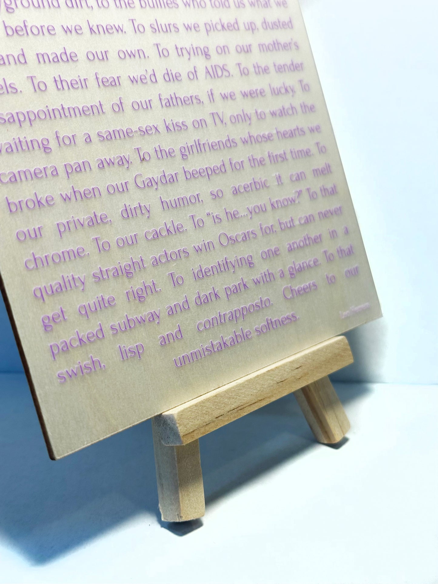 “Cheers to Gay” Wood Panel & Easel