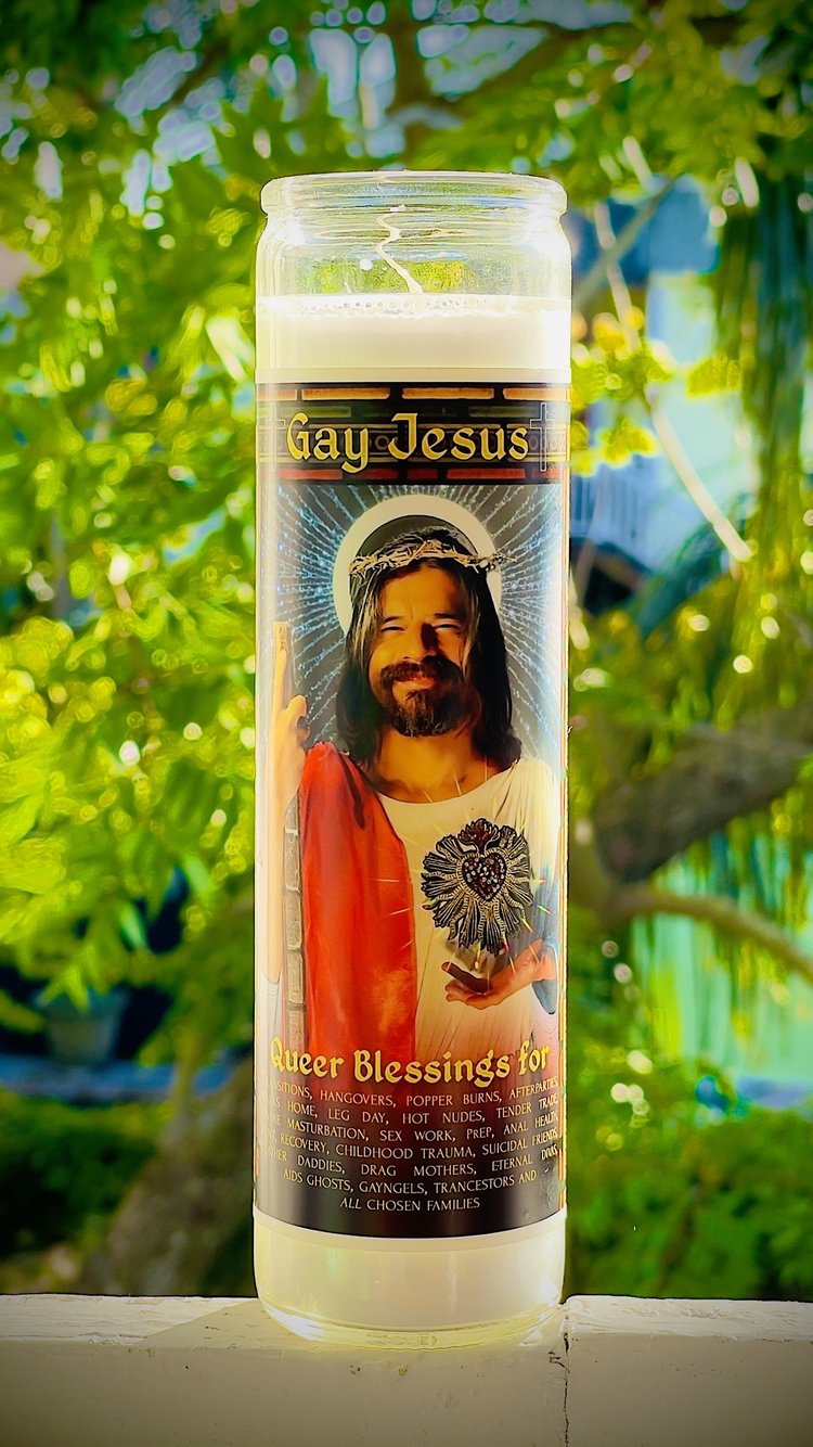 Brown Gay Jesus Candle Decal